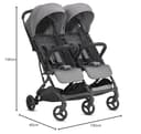 Inglesina Twin Sketch Passeggino Gemellare, Grigio, Ultraleggero, Compatto, per Gemelli o Fratelli e Sorelle, Adatto fino a 15 kg per bambino - 7