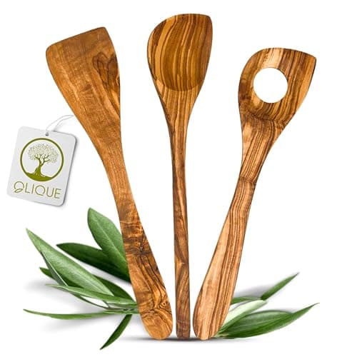 Cooking Spoon Set, Olive Wood - Handmade Set of Wooden Cooking Spoon and Spatula as an Individual Gift
