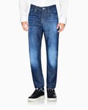 Armani Exchange Men's J14-slim fit, Back Logo Jeans, Blue, 34 - 5