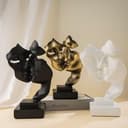 PIGPIGFLY Doppelgesichtige Weiss Statue,Deko Figuren,Deko Wohnzimmer,Home Store Dekoration, Modern Abstract Kunst Skulpturen Deko, Bürodekorationen,Polyresin, Geschenk - 5