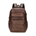 Baoblaze Zaino da viaggio da uomo, in pelle PU, con tasche multiple, resistente all'acqua, casual, per pesca, shopping, escursionismo, Caff - 5
