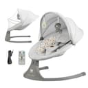 Kinderkraft LUMI 2 Sdraietta, Altalena elettrica, Dalla nascita fino a 9 mesi, Altezza regolabile, 5 modalità di altalena, 12 melodie, Arco con giocattoli, Grigio chiaro - 2