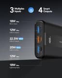 VRURC Power Bank, 22,5W Mini 20000mAh Bateria Externa Carga Rapida, USB C In/out Powerbank con 3 Entrada & 4 Salida, Fast Chagring Cargador Portatil Compatible con iPhone 17 16 15 Pro MAX/iPad/Xiaomi - 4