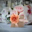 BAZEITFLOW Set Cuscini per Fedi Nuziali in Lino Rustico Arancione, Cuscino Portafedi Quadrato Fatto a Mano per Matrimonio e Proposta di Fidanzamento, Decorazione Cerimonia e Festa di Nozze - 4