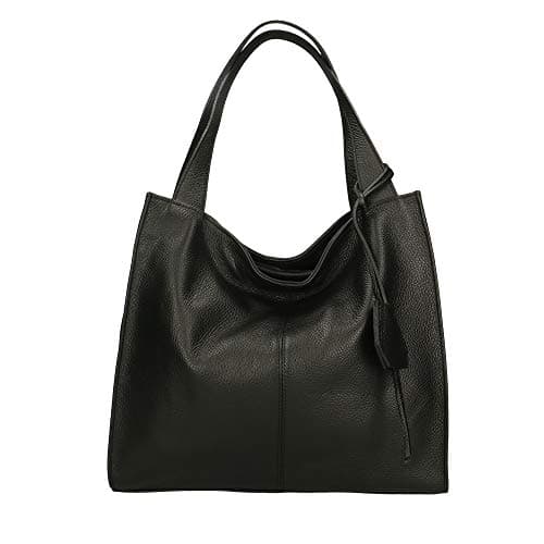 Chicca Borse Borsa a Spalla Donna in Pelle Made in italy 34x31x10 Cm