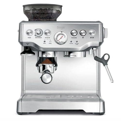 Sage - The Barista Express - Macchina Caffè Espresso con Macinacaffè a Cono Integrato (16 impostazioni), Pre-infusione a Bassa Pressione e Lancia Vapore Manuale per il Latte - Acciaio Inox Spazzolato
