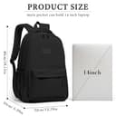 Lahrma Travel Backpack Womens, Lightweight 14 Inch Laptop Rucksack Bag for Men, Splash-proof & Casual Daypacks for School College Work (Black) - 2
