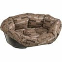 Ferplast Cuccia Cane e Gatto con Cuscino SOFA' 4 in Cotone Lavabile, Lettino per Cani Gatti da Interno Imbottito, Cesta in Plastica, Fondo Forato e Poggiamento, Antiscivolo, 64 x 48 x h 25 cm, Marrone - 1