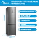 Midea Kühlschrank mit Gefrierfach | 378L Kühl-Gefrierkombination (256L + 122L) | Leise 29 dB | Inverter Kompressor, NoFrost, Metal Cooling, 113 kWh/Jahr | 201 cm Höhe, ‎ Edelstahl MDRB521MGA46D - 4