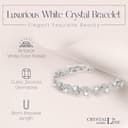 Crystalline Azuria Donna 18ct Placcato Oro Bianco Bracciale Tennis con Bianco Cristalli di Zirconi 18 cm - 4