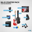 Max GigKit - Pack completo de bajo eléctrico rojo con amplificador de 40W, soporte, funda, afinador, cable y cuerdas, ideal para principiantes, práctica en casa, estudio o escuela de música. - 7