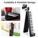 Maxmass 88 Keys Folding Digital Piano, Portable Electronic Keyboard with Bluetooth MIDI Function, Dual Speakers, Carry Bag, Sustain Pedal, Full Size Semi-Weighted Piano for Beginners Adults (Black) - 4