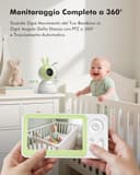 YESIMOM Baby Monitor WiFi 4,3", 360°PTZ Telecamera Bambini con Monitor Videocamera Neonato con IPS Schermo 2500mAh e Luce Notturna, Controllo da APP Mobile e Monitor, Visione Notturna, Ninne Nanne - 6
