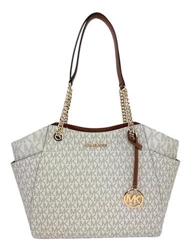 Michael Kors Jet Set Item LG Tz Snap Pckt Tote Tote, vanilla, L