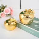 Hoobar Statue in ceramica a forma di frutta, placcate artigianalmente, scultura a forma di mela per matrimoni, veranda, scrivania e decorazione della casa, articolo di arredamento, confezione da 2 - 5