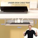 FLEXISPOT QE1 MAX 120x60cm Escritorio Elevable Eléctrico con Tablero Entero Mesa de Elevable, Standing Desk, Mesa Elevable Escritorio con 2 Ganchos y 4 Funciones de Memoria - 7