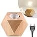 Nizirioo Wooden Table Lamp, E27 Bedside Lamp, Wooden Base, Small Bedside Lamp with Diamond Wooden Base, EU Plug Wooden Base, E27, Perfect for Bedroom/Living Room/Office (without Bulb) - 1