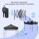 JUMMICO 3x3m Schwerlast-Faltpavillon für Extremes Wetter｜Spitzdach & 110g silberbeschichtetes Oxford｜Verstärkte Klettfixierung｜Mehr Stauraum & Stabilität - 5