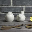 VORCOOL Set di 2 statuette di uccello in ceramica bianca per uccelli moderni sculture artigianali per paesaggio giardino casa ufficio desktop decorazione - 4