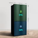 Fridgemaster MQ79394EB Freestanding American 4 Door Fridge Freezer 427L, Total No Frost, Inverter compressor, Black, 64.3D x 79.4W x 181.6H cm, E Rated - 4