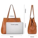 S-ZONE Bolso de Mano de Cuero Para Mujer Con Cremallera, Bolsos de Cuero Genuino Suave, Bolsos de Hombro de Gran Capacidad - 4