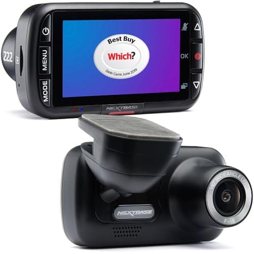 Nextbase 222 - Dash CAM, Cámara del Tablero del automóvil - Full HD 1080p / 30fps Grabación en DVR CAM - Ángulo de visión de 140 ° de Ancho - GPS - SOS Emergency