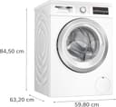 Bosch WUU28T71, Stiftung Warentest Testsieger*, Serie 6 Waschmaschine 8 kg, Unterbaufähig, 1400 UpM, Beladungserkennung, Hygiene Plus, Nachlegefunktion, Frontlader, LED Display, Schontrommel, AquaStop - 5