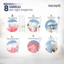 Aquapik PRO Idropulsore Dentale, Irrigatore Orale Getto Acqua Denti da Capacità 600ml con 10 Impostazioni, Pulizia Doccetta Idropulitore Dentale con 8 Becchucci per Cura Famiglia Dentale (Blu) - 5