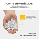 Fellowes 12C - Destructora trituradora de Papel, Corte en partículas, destruye hasta 12 Hojas, Uso Personal, tritura Tarjetas de crédito, Color Negro - 5