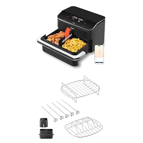 COSORI Hot Air Fryer 2 Chambers, Dual Blaze TwinFry 10L Airfryer and COSORI Hot Air Fryer Accessories, Three Piece Accessory Set