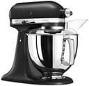 KitchenAid Batidora amasadora - Artisan - Robot de Cocina con Cabezal Inclinable - Amasadora con 5 Accesorios - Batidora de repostería con 2 boles de Acero Inoxidable - 4,8 L y 3 L- Negro - 4