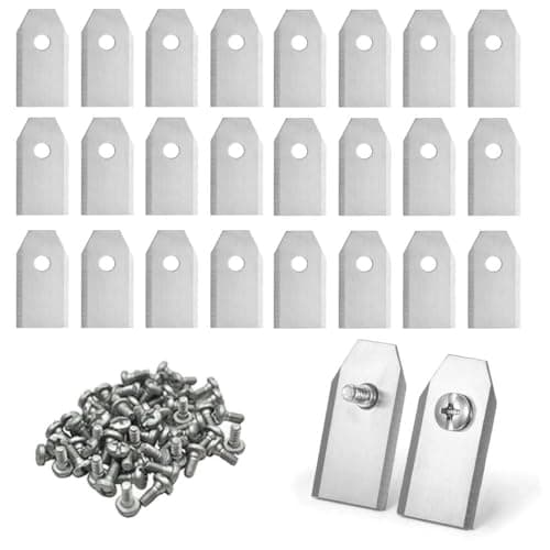 45 Pcs Robotic Lawnmower Blades 0.75mm Lawn Mower Blades Trimmer Cutter Accessories Includes 30 Screws Compatible with Husqvarna Automower Gardena (Silver)
