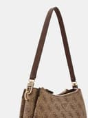 GUESS Schultertasche Umhängetasche Noelle II Tri Compartment Shoulder Crossbody Bag Latte Logo/Brown braun - 6