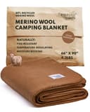 Woolly Mammoth - Manta de Lana Merino Grande de 66 x 90 Pulgadas, Manta de Campamento de 4 Libras | Manta para cabaña, Clima frío, Emergencia, Equipo de Campamento para Perros, Senderismo, - 1