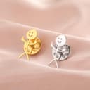 Dreamtimes Smiley Face Figurine Sign Language Spille per donne uomini in acciaio inox dito Stickman Trend Coppia Spilla Pin Punky e stravagante Spilla (Oro) - 9