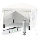 VOUNOT® Carpa Plegable Gazebo 3x3m con 4 Paredes y 4 Bolsas de Arena, Cenador Pabellón de Jardín para Camping, Fiestas, Exterior, Color Blanco - 1