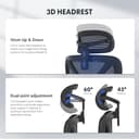 FLEXISPOT ErgoX Silla de Oficina Ergonómica con Soporte Lumbar, Respaldo 5D, Reposabrazos 3D, Reposapiés Retráctil, Cojín Transpirable, Inclinación 135°, Escritorio Ajustable Silla de Escritorio Negro - 7