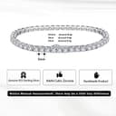 Bellitia Jewelry Bracciale Infinito Argento Placcato Oro Bianco con Zirconi CZ Delicato Classico Donna, Bracciale Tennis Donna Ragazza Bracciale, Regalo alla moda Donna 3mm, 18cm - 2