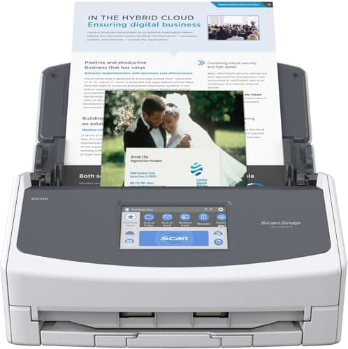 Fujitsu ScanSnap iX1600 Wireless Document, Photo & Receipt Scanner, Large Touchscreen, Cloud Enabled, Automatic Color/Grayscale/Monochrome Detection, Scans