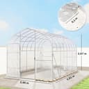 Outsunny Tunnelgewächshaus 3 x 4 m mit PO-Abdeckung, 2 Türen mit Scharnieren, beheizbares Gewächshaus mit optimierter Struktur für Garten, Terrasse oder Rasen, transparent - 7