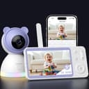 YESIMOM 2K Baby Monitor Video e Audio, Telecamera Bambini Supporto Controllo Tramite Cellulare APP & 5" Monitor, Videocamera Neonato con Luce Notturna, 360° PTZ, Allarmi Pianto e Movimento（8TM-1PZ - 10