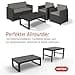 Allibert Victoria Monaco Lounge Set with Lyon Table Anthracite - Premium - Rattan Look, Weatherproof - 2