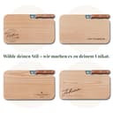LOOXIS Personalisiertes Frühstücksbrettchen mit Messer, Wunsch-Name + Text graviert – Geschenk-Idee Geburtstag, Vatertag, Muttertag, Frauen und Männer – Erlen-Holz, Vesperbrett, 26x15cm - 5