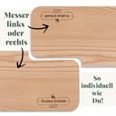 LOOXIS Personalisiertes Frühstücksbrettchen mit Messer, Wunsch-Name + Text graviert – Geschenk-Idee Geburtstag, Vatertag, Muttertag, Frauen und Männer – Erlen-Holz, Vesperbrett, 26x15cm - 4