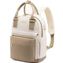 LOVEVOOK Rucksack Damen Klein, Wasserdicht Cityrucksack Handtasche 2 in 1 mit USB Ladeanschluss, Mini Tasche Daypack Backpack Women Elegant für Freizeit Schule Reisen Arbeit, Khaki Beige - 1
