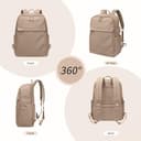 GOLF SUPAGS Mochila Casual para Mujer Bolsa de Hombro para Trabajo Viaje Colegio Monedero para Portátil de 15,6 Pulgadas(Champán) - 7