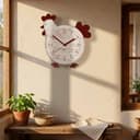 DEKORI Orologio da Parete con Pendolo – Design Gallinella in Legno, Silenzioso e Artigianale, per Cucina Rustica o Casa, 27x32 cm - 4
