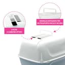 Ferplast Lettiera Gatto XXL Grande, con Paletta Inclusa, 2 Filtri Antiodore Carbonio Attivo Inclusi, Maniglia Trasporto, Grigio, L 67 × W 49 × H 47 cm - 2