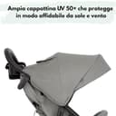 Graco Passeggino Leggero EezeFold DLX | Passeggino da Viaggio Leggero con Meccanismo di chiusura a una mMno, sospensioni a 4 ruote, posizione reclinabile piatta e ampio cestello – Grigio Lunare - 6