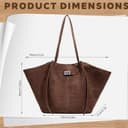 AUNGKWANG Tote Bag Damen, Shopper Tasche Damen Groß, Large Shoulder Handbag mit Abnehmbarer Schlaufe, Vintage Tasche für Arbeit Einkauf Reisen Büro - 2